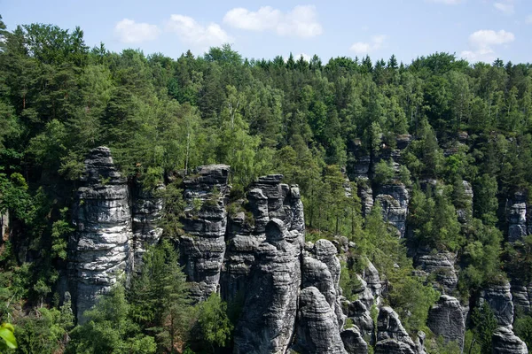 Elbe Sandstone Mountains Sassonia Germania — Foto Stock