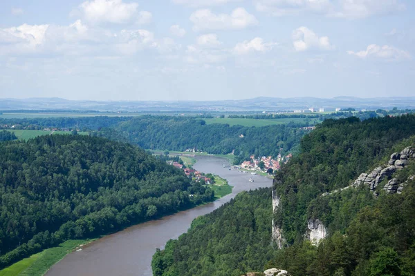 Elbe Sandstone Mountains Σαξονία Γερμανία — Φωτογραφία Αρχείου