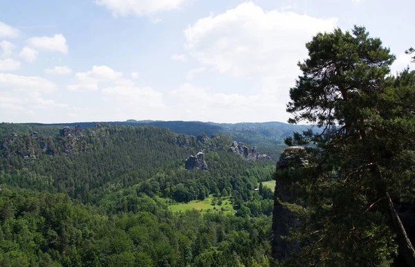 Elbe Sandstone Mountains Saxônia Alemanha — Fotografia de Stock