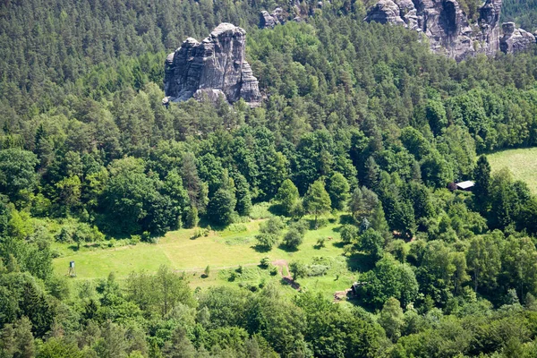 Elbe Sandstone Mountains Saxônia Alemanha — Fotografia de Stock