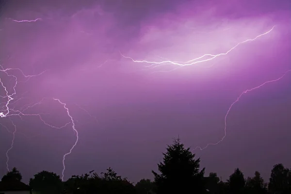 Bouřka Známá Také Jako Elektrická Bouře Nebo Blesková Bouře — Stock fotografie