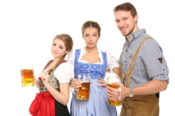 Bavarian Tripple Met Bier — Stockfoto