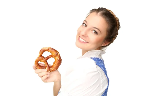 Menina Bávara Com Breze — Fotografia de Stock