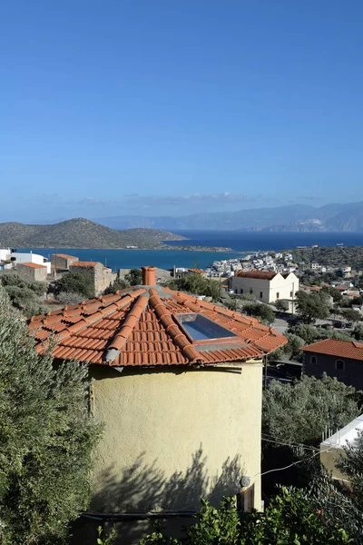 Kust Kreta Elounda Griekenland Zee Middellandse Zee Zeekust Plaats Plaats — Stockfoto