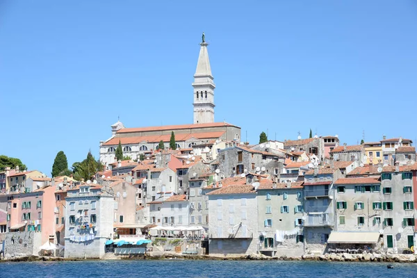 Rovinj Istrien Kroatien Meer Mittelmeer Küste Kirche Euphemia Halbinsel Altstadt — Stockfoto