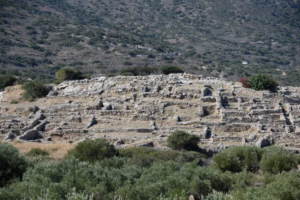 Gournia Kreta Grecja Minojski Minojski Archeologia Wykopaliska Wykopaliska Ruiny Ruiny — Zdjęcie stockowe