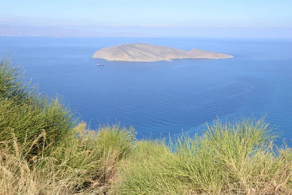 Norra Kusten Betong Kust Agios Nikolaos Nordöstra Kusten Grekisk Hav — Stockfoto