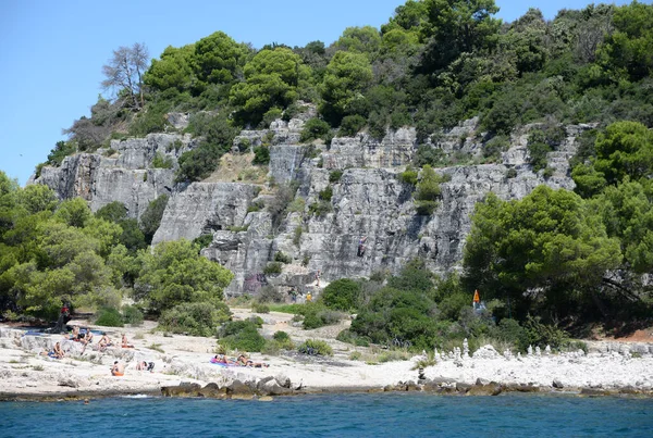 Rovinj Istrie Croatie Mer Méditerranée Côte Baignade Zone Baignade Vacances — Photo