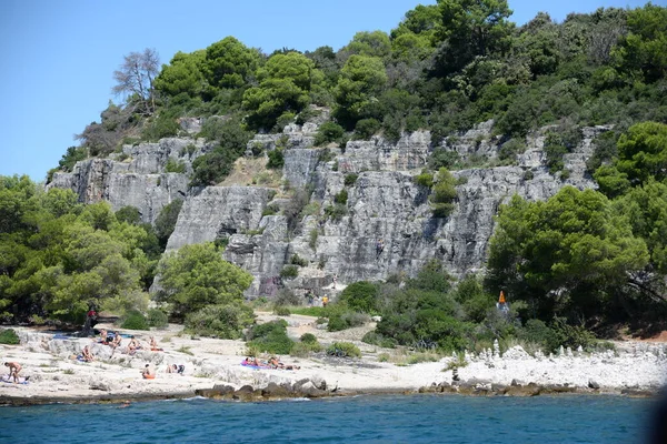Rovinj Istria クロアチア 地中海 入浴エリア 入浴エリア フリークライミング — ストック写真