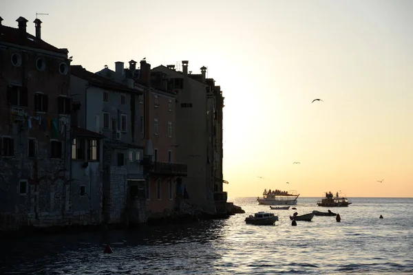 Rovinj Istria Croatia Sea Mediterranean Coast Peninsula Evening Evening Sunset — Stock Photo, Image