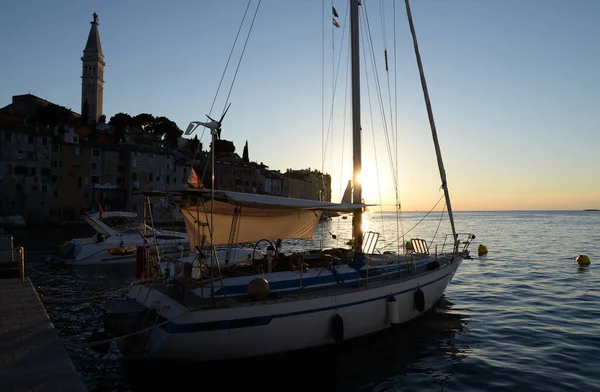 Rovinj Istria Croatia Sea Mediterranean Coast Peninsula Evening Evening Sunset — 图库照片