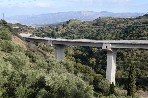 希腊公路桥梁建设 — 图库照片