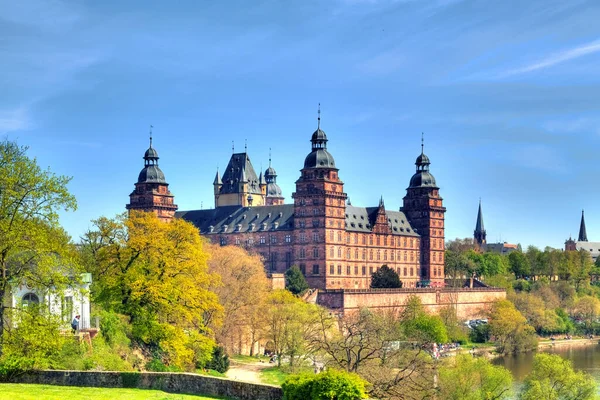 Castle Johannisburg Aschaffenburg Germany Europe Spring Time Gorgeous Springlike Environment — Stock Photo, Image