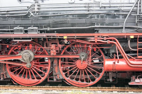 Velho Trem Locomotivo Vapor Veículo Ferroviário — Fotografia de Stock
