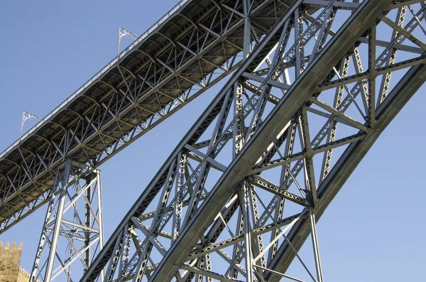 Detalhe Uma Ponte Aço Porto — Fotografia de Stock