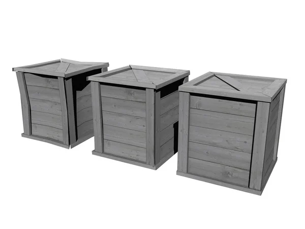 Wooden Boxes Lined Stock Picture