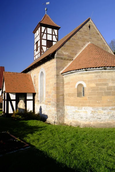 Романська Церква Schkauditz Burgenlandkreis Saxony Anhalt Germany — стокове фото