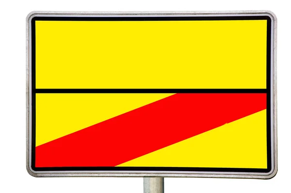 带有德国国旗的黄色交通标志 — 图库照片