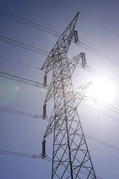 High Voltage Power Line Hiszpanii — Zdjęcie stockowe