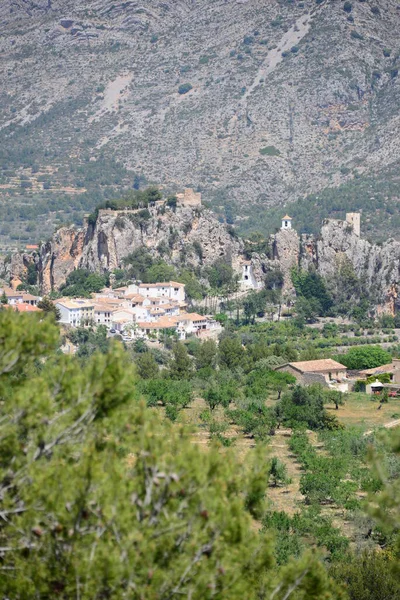 Guadalest Espagne Paysage Fermeture Maisons Montagnes — Photo