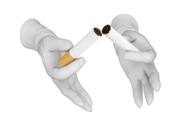 Render Rajzfilm Karakter Cigaretta — Stock Fotó