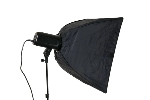 Seitenansicht Einer Fotostudio Softbox Isoliert Weiß — Stockfoto