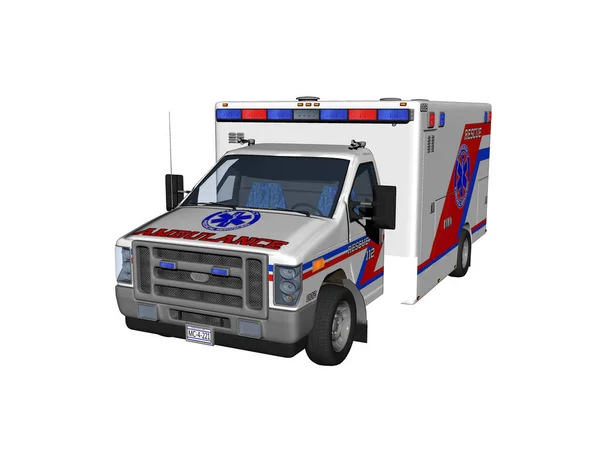 Krankenwagen Isoliert Auf Weißem Hintergrund — Stockfoto