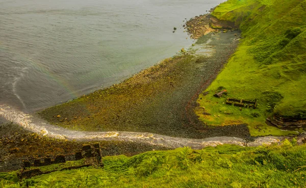 Paisagem Costeira Ilha Skye Scotland Escuro Dia Chuvoso — Fotografia de Stock