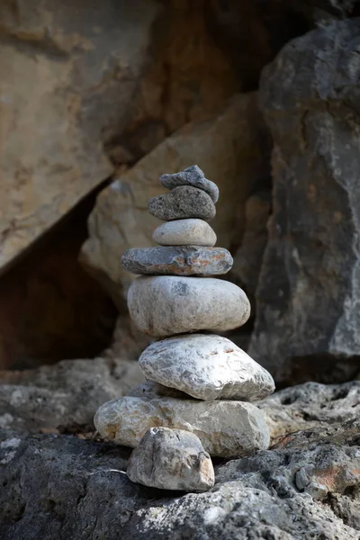 Kamienny Mężczyzna Kamienny Człowiek Równowaga Równowaga Równowaga Niestabilny Kamienie Wieża — Zdjęcie stockowe