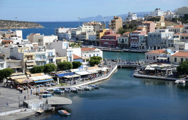 Boats Agios Nikolaos Creta Agios Nikolaos Voulismeni See See Voulismenis — Fotografia de Stock