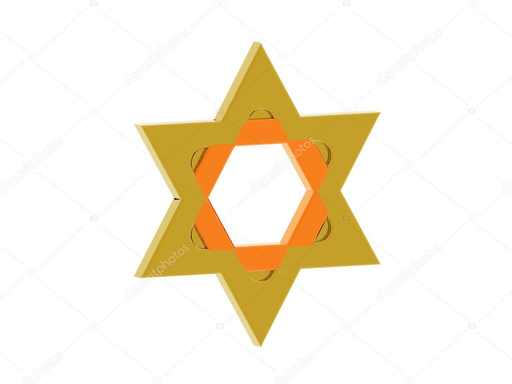 Golden star icon on white background