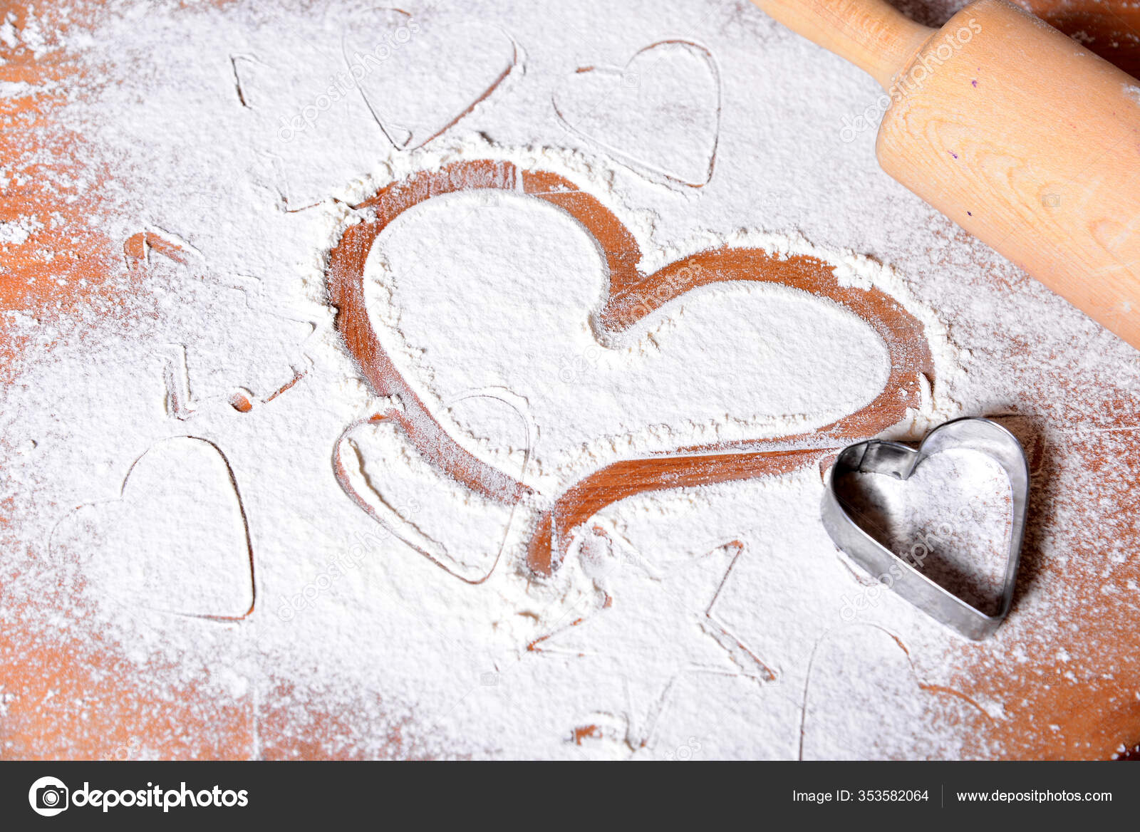 Baking Heart Flour — Stock Photo © PantherMediaSeller 353582064