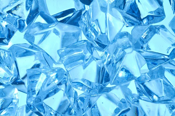 Blue Pieces Acrylic Ice Pile Top Each Other — Stock Photo, Image