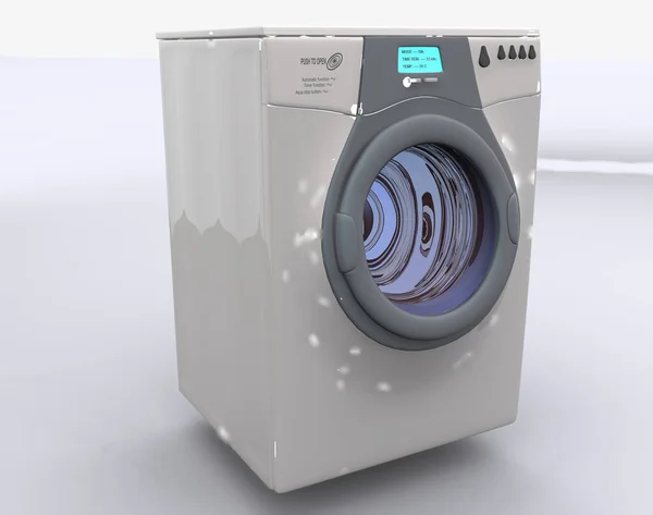 Çamaşır Makinesi Beyaz Arkaplanda Zole Edildi — Stok fotoğraf
