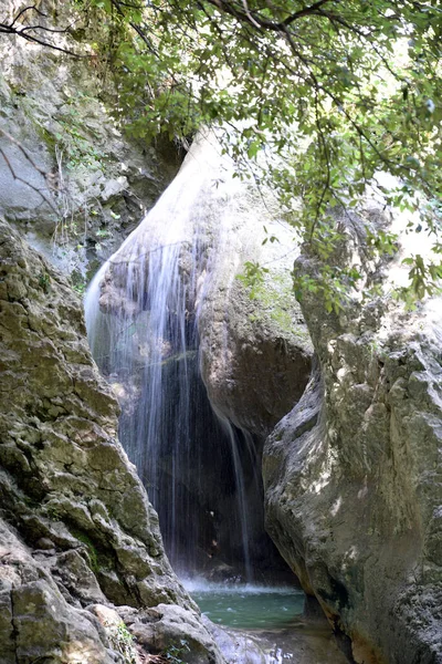 Rokle Labin Rabac Vodopád Potok Horský Potok Kaskáda Chorvatsko Istria — Stock fotografie