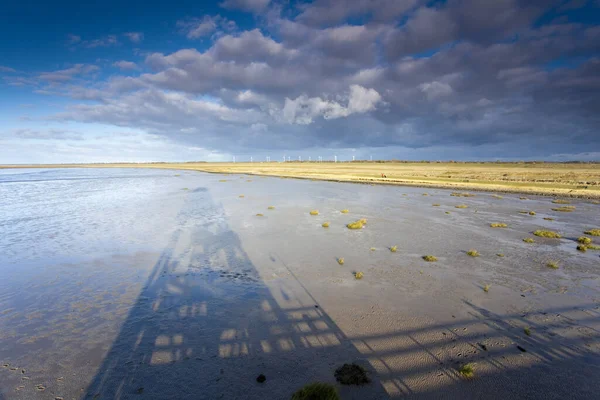 Poslední Světlo Moře Teplé Sluneční Paprsky Vlny Moře Waddenovo Moře — Stock fotografie