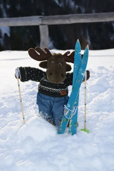 Komik Kardan Adam Kışın — Stok fotoğraf
