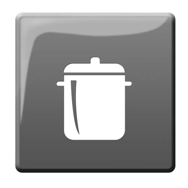 Soup Pot Button Illustration — Stock Photo, Image
