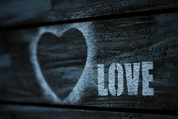 Letras Amor Coração — Fotografia de Stock