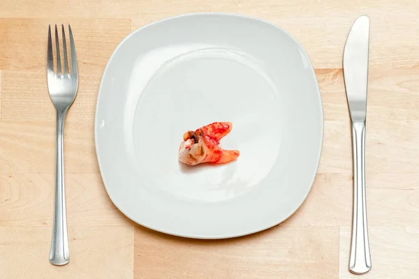 Diente Roto Una Placa Cubertería Para Comer — Foto de Stock