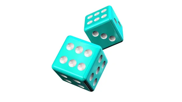 Two Blue Cubes Isolated White Background — Stock Photo, Image