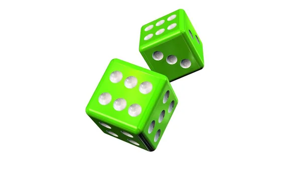 Cubo Verde Isolado Sobre Fundo Branco — Fotografia de Stock