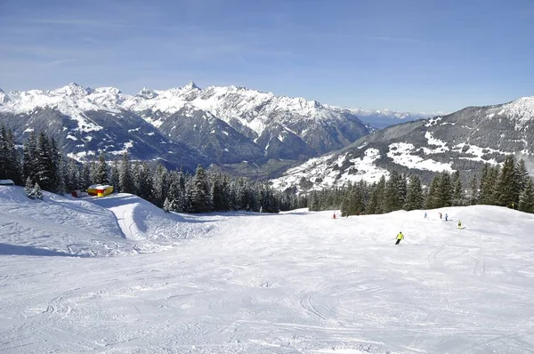 Esquí Estación Esquí Montafon Silvretta Los Pueblos Schruns Gaschurn Garfrescha — Foto de Stock