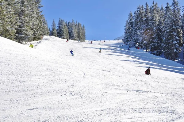 Skifahren Skigebiet Montafon Silvretta Den Dörfern Schruns Gaschurn Und Garfrescha — Stockfoto