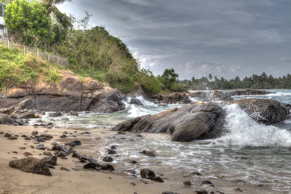 Divoké Vlny Tropickém Ostrově Srí Lanka Indickém Oceánu — Stock fotografie