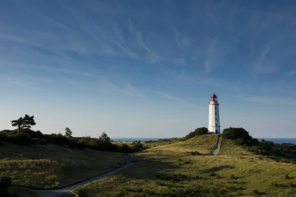 Der Leuchtturm Auf Der Insel Hiddensee Ersten Licht Des Tages — Stockfoto