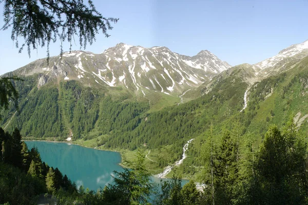Embalse Neves Tirol Del Sur Italia Lago Está Rodeado Altas —  Fotos de Stock