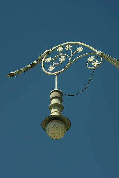 Straatlamp Met Fascinerende Bloemdecoratie — Stockfoto