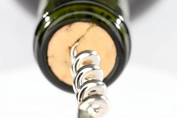 Láhev Šampaňského Bílém Pozadí — Stock fotografie