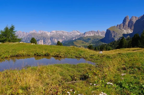 Sellajoch Dolomitokban Olasz Alpokban Sella Hágó Dolomitokban Olasz Alpokban — Stock Fotó